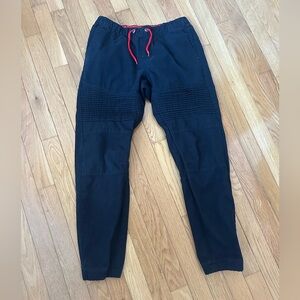 DKNY Boys Black Joggers with Red Drawstring Size XL